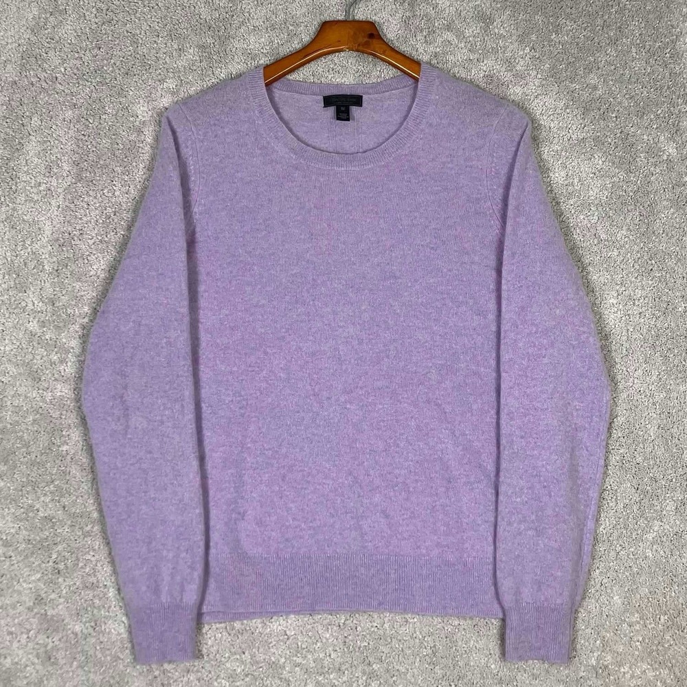 Saks Fifth Avenue Womens XL Purple 100% Cashmere Crewneck Sweater